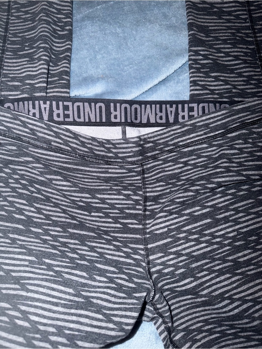 Under Armour Black & Gray Stripe Performance Leggings